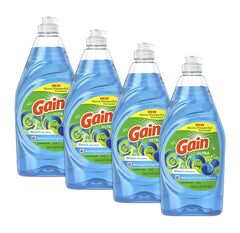 Gain Ultra Bleach Alternative Dishwashing Liquid Dish Soap Honey Berry Hula Scent - 21.6 Fluid Ounce (Pack of 4)