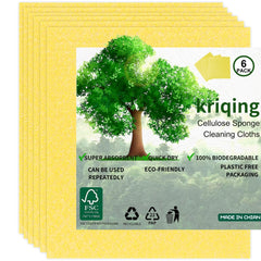Swedish Cellulose Sponge Cloths - Black Swedish Dishcloths for Home & Kitchen Odorless Absorbent and Quick Drying Kitchen Reusable Paper Towels Washable (Yellow)