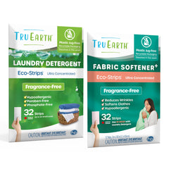 Tru Earth Bundle: Laundry Detergent Sheets & Fabric Softener Sheets - Plastic Jug-Free Easy-to-Use - Fragrance-Free (Made in Canada)