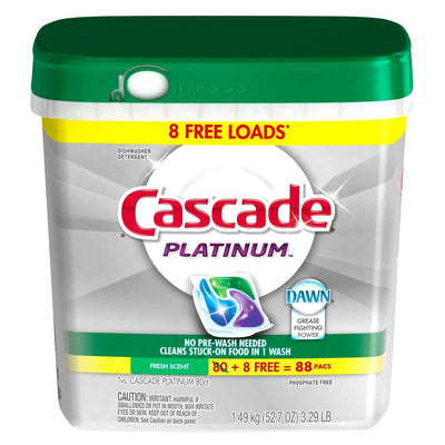 Cascade Platinum ActionPacs Dishwasher Detergent Fresh Scent (88 ct.)