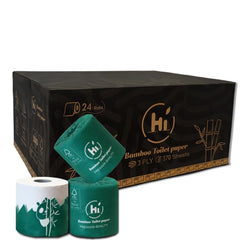 HÍ Bamboo Toilet Paper 3 Ply - 24 Mega Rolls & 370 Sheets Per Roll - Plant toilet paper - Septic Safe - Organic Toilet Paper - non toxic - Chemical Free Toilet Paper - Tree Free - Fsc Certified