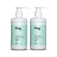 FREY Laundry Care Bundle: Concentrated Detergent & Fabric Softener Cedar Grove Scent HE-Compatible Eco-Friendly