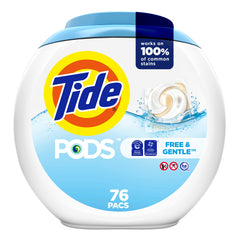 Tide PODS Free & Gentle Liquid Laundry Detergent Pacs 76 count