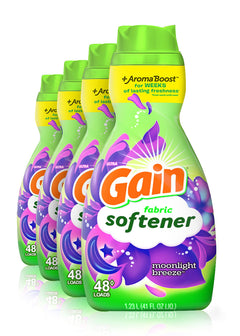 Gain Laundry Fabric Softener Liquid Moonlight Breeze Packaging May Vary Total 192 Loads 41 Fl Oz Pack Of 4